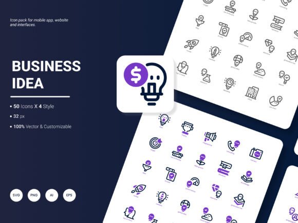 Business Idea Icon Pack: A Strategic Visual Resource for Clearer Communication