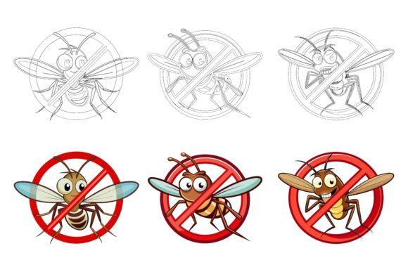 Cartoon STOP Mosquito: A Versatile AI EPS Illustration Collection Built for Modern Design Challenges