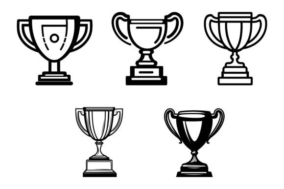 Champion Cup Line Art for Premium Design Projects