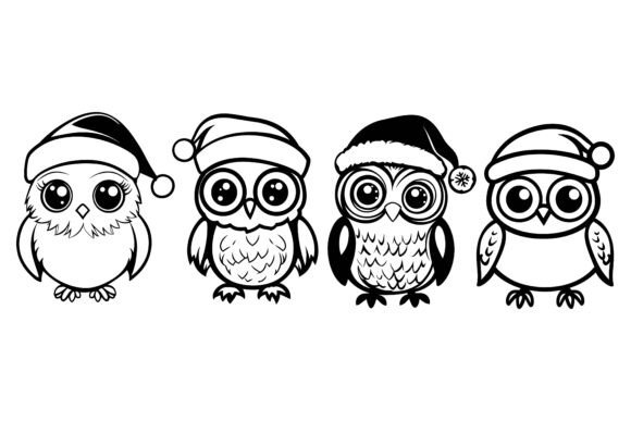 Christmas Animal Heads Wearing Santa Hats