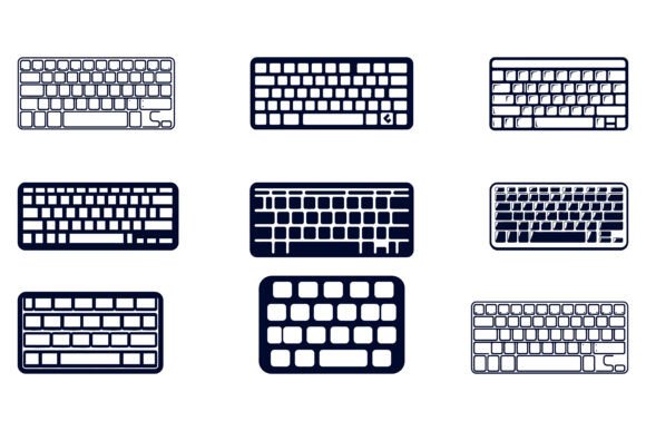 Computer Keyboards: AI EPS Illustration Collections
