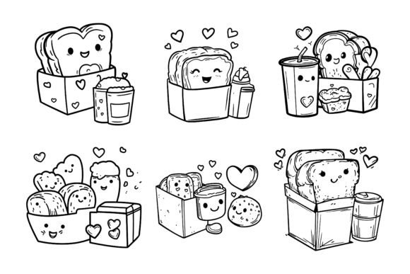 Cute Breakfast Meal Coloring Page