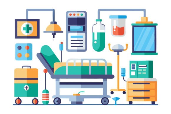 Hospital Rooms: Bringing Clarity and Warmth to Healthcare Design with AI EPS Illustrations