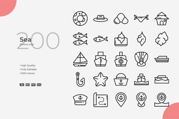 Sea Line: A Refined Icon Set for Modern Creatives