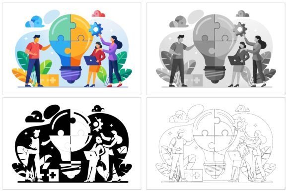 Team Workers Icons: Purpose-Built Vector Illustrations