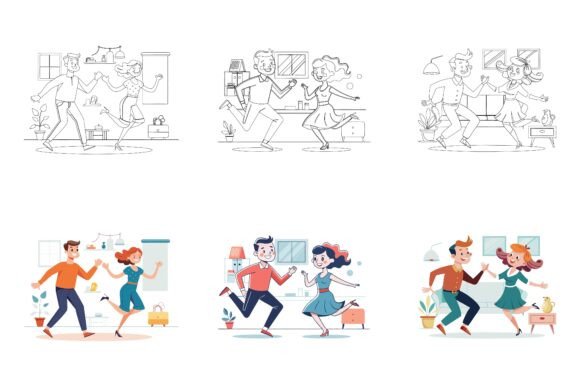 The Creative Power of Couple Boy and Girl Vector Illustrations in Modern Design