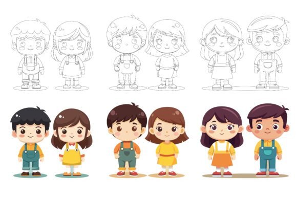 Two Kids Playing at the Street: A Flexible Illustration Set for Real Creative Work