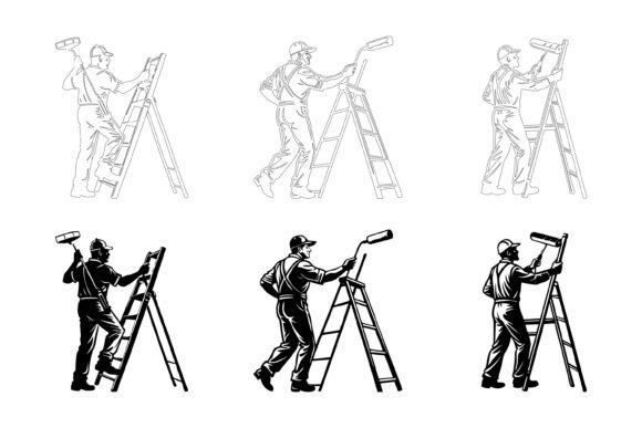 Unlocking Creative Potential with the Man on Ladder AI EPS Illustration Collection